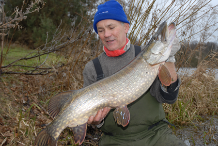 Ian Miller with a Plump Kingfisher Pike